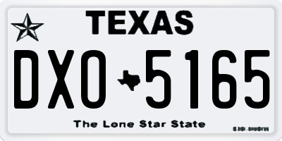 TX license plate DXO5165