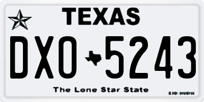 TX license plate DXO5243