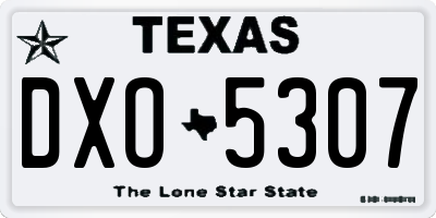 TX license plate DXO5307