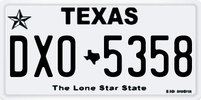 TX license plate DXO5358