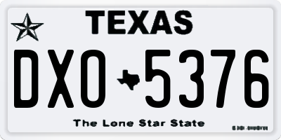 TX license plate DXO5376