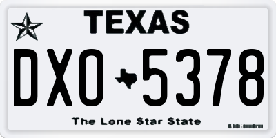 TX license plate DXO5378