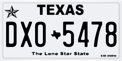 TX license plate DXO5478