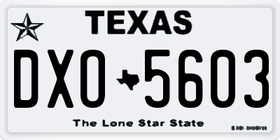 TX license plate DXO5603