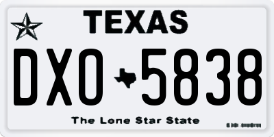 TX license plate DXO5838