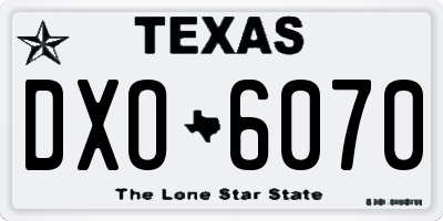 TX license plate DXO6070