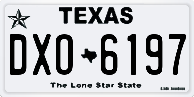 TX license plate DXO6197