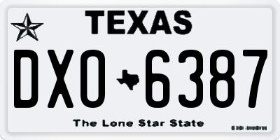 TX license plate DXO6387