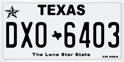 TX license plate DXO6403