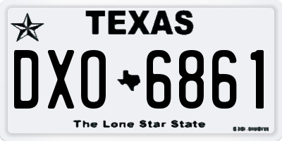 TX license plate DXO6861