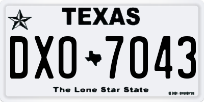 TX license plate DXO7043