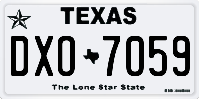 TX license plate DXO7059