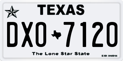 TX license plate DXO7120