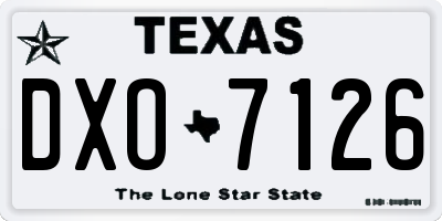 TX license plate DXO7126