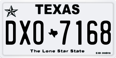 TX license plate DXO7168