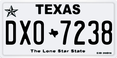 TX license plate DXO7238