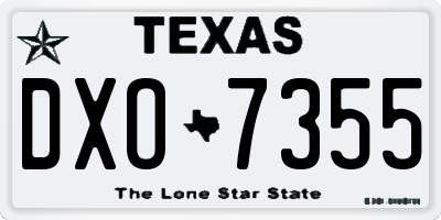 TX license plate DXO7355