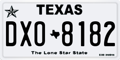 TX license plate DXO8182