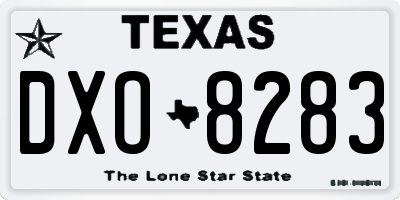 TX license plate DXO8283