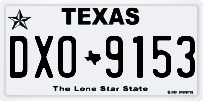 TX license plate DXO9153