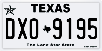 TX license plate DXO9195