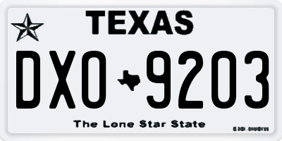TX license plate DXO9203