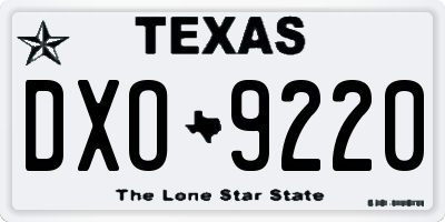 TX license plate DXO9220