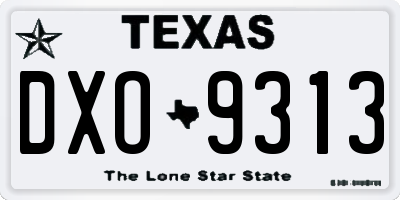 TX license plate DXO9313