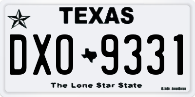 TX license plate DXO9331