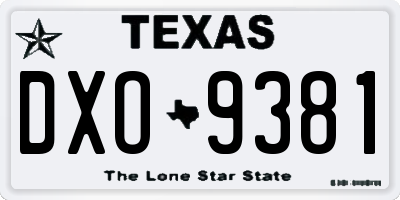 TX license plate DXO9381