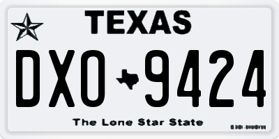 TX license plate DXO9424