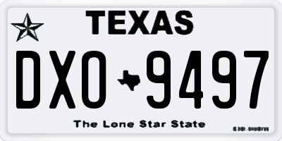 TX license plate DXO9497