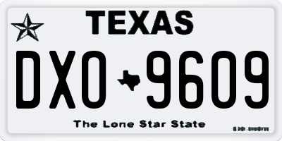 TX license plate DXO9609