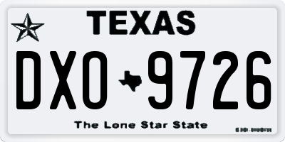 TX license plate DXO9726