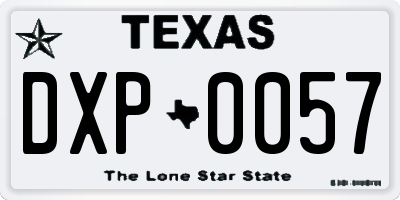 TX license plate DXP0057