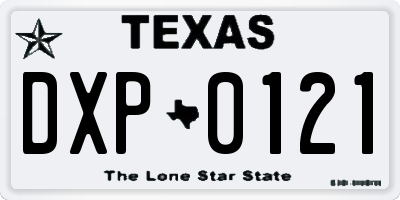 TX license plate DXP0121