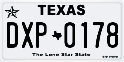 TX license plate DXP0178