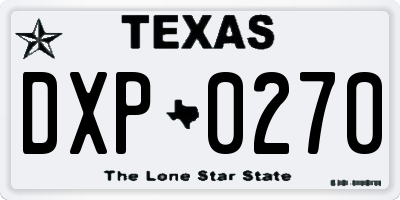 TX license plate DXP0270