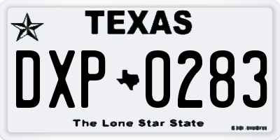 TX license plate DXP0283