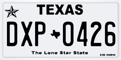 TX license plate DXP0426