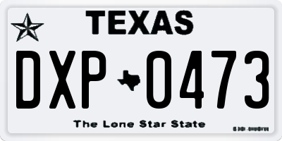 TX license plate DXP0473
