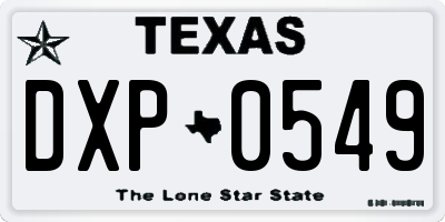 TX license plate DXP0549