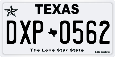 TX license plate DXP0562