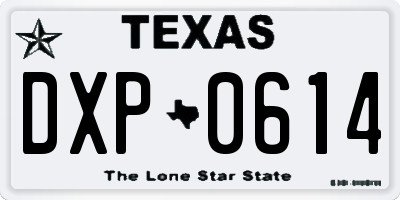 TX license plate DXP0614