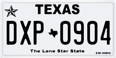 TX license plate DXP0904