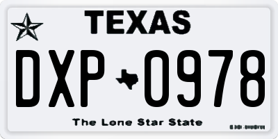 TX license plate DXP0978