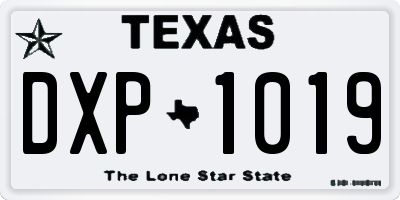 TX license plate DXP1019