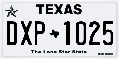 TX license plate DXP1025