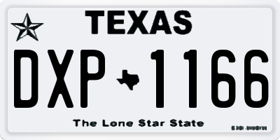 TX license plate DXP1166