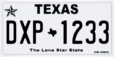 TX license plate DXP1233